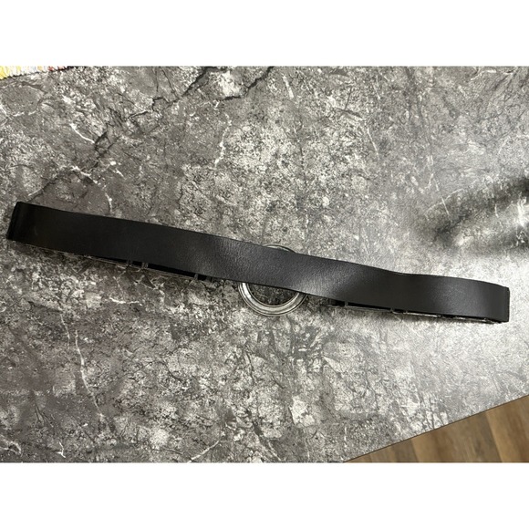 Vintage Chicos Chunky Metal Silver Tone Belt Womens M Leather Art To Wear Boho - Picture 7 of 8